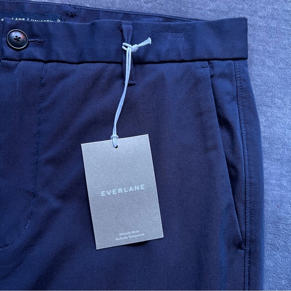 NEW Everlane Uniform Performance Pant Mens 34x32 Navy Slim Fit Stretch Chino - Picture 2 of 8